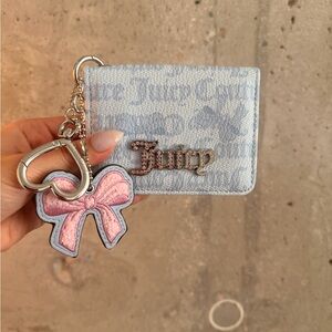 Juicy Couture Light Blue Wallet with Pink Bow Charm